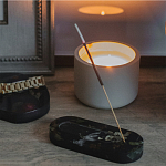 Подставка под благовония из эпоксидной смолы шампань Epoxy Resin Flowers Incense Oval Stand Champagne варинант исполнения - 3 | Loft Concept в Твери