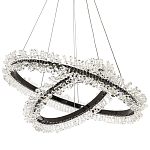 Люстра два кольца с хрустальным декором Rowan Crystal Ring Horizontal Black Chandelier варинант исполнения - 1 | Loft Concept в Твери