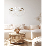 Люстра подвесная круглая золотого цвета с белыми изогнутыми световыми линиями Luke Lampco Tracer Lamp варинант исполнения - 13 | Loft Concept в Твери