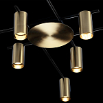 Потолочный светильник с 8-ю цилиндрическими плафонами цвета латунь TRIBES CHANDELIER варинант исполнения - 4 | Loft Concept в Твери