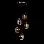 Люстра с 5-ю плафонами серого цвета Smoked Prism варинант исполнения - 3 | Loft Concept в Твери