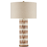 Настольная лампа с узором вдоль колоннообразного основания Brick Surface варинант исполнения - 3 | Loft Concept в Твери