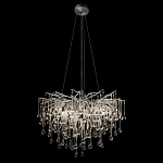 Люстра подвесная с прозрачными стеклянными подвесками в форме капель Диаметр 60 см Droplet Chandelier варинант исполнения - 11 | Loft Concept в Твери