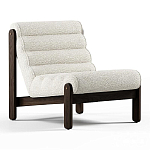 Кресло с деревянным каркасом и обивкой из белой ткани букле Medieval Furniture варинант исполнения - 2 | Loft Concept в Твери