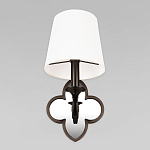 Бра с белым текстильным абажуром и декоративным основанием в виде четырехлистника с зеркальной вставкой Vitorino варинант исполнения - 3 | Loft Concept в Твери