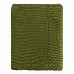 Плед из хлопка жемчужной вязки оливкового цвета Waffle Comfort варинант исполнения - 4 | Loft Concept в Твери