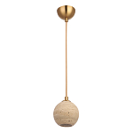 Подвесной светильник с шарообразным плафоном из травертина Shaw Marble Lighting варинант исполнения - 1 | Loft Concept в Твери
