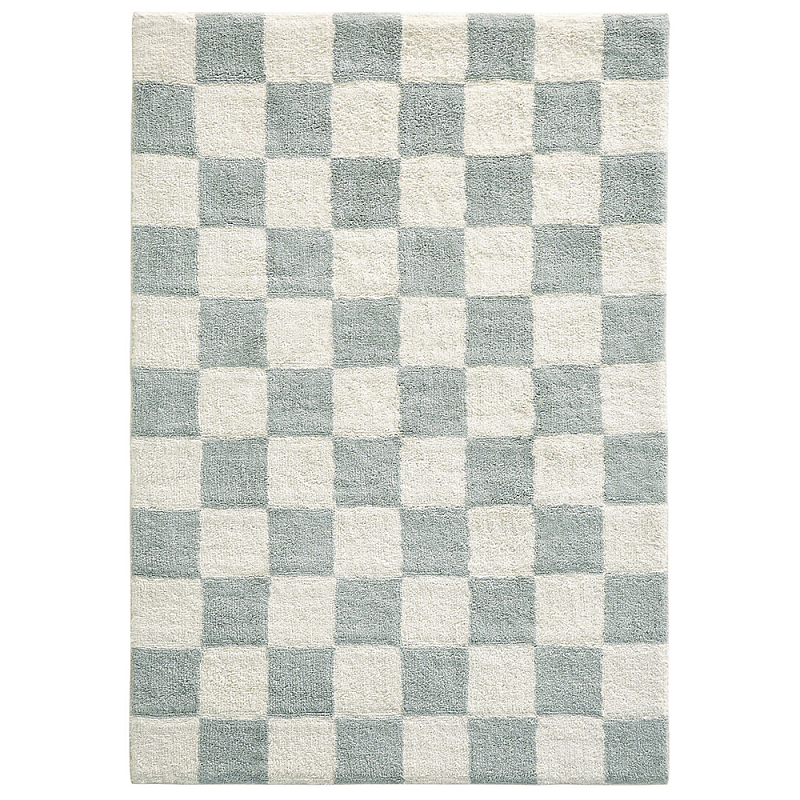 Ковер с шахматным принтом Chess Layout из хлопка Серо-голубой Серо-коричневый Ковер с шахматным принтом Chess Layout из хлопка Серо-голубой Серо-коричневый в Твери | Loft Concept
