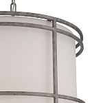 Подвесной светильник в виде барабана с тканевым абажуром и металлическим каркасом Warm Glow варинант исполнения - 1 | Loft Concept в Твери