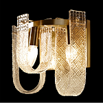 Бра с металлическим основанием золотого цвета и хрустальными подвесками Textured Glass варинант исполнения - 5 | Loft Concept в Твери