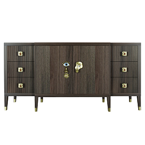 Большой Комод-буфет Elsa Dreams Walnut с ящиками