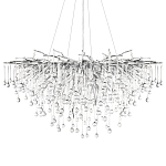 Люстра подвесная с прозрачными стеклянными подвесками в форме капель Диаметр 100 см Droplet Chandelier варинант исполнения - 16 | Loft Concept в Твери