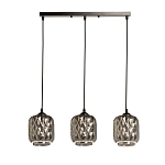 Люстра с тремя плафонами из серого граненого стекла Smoked Prism варинант исполнения - 2 | Loft Concept в Твери