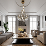 Люстра подвесная из металла с хрустальными прозрачными подвесками Quasar 81 варинант исполнения - 6 | Loft Concept в Твери