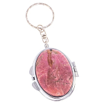 Зеркало брелок складное двухстороннее из натурального камня Родонит Stone Mirrors варинант исполнения - 1 | Loft Concept в Твери