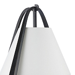 Торшер с черным каркасом и белым тканевым абажуром в форме конуса Stylish Solution варинант исполнения - 2 | Loft Concept в Твери