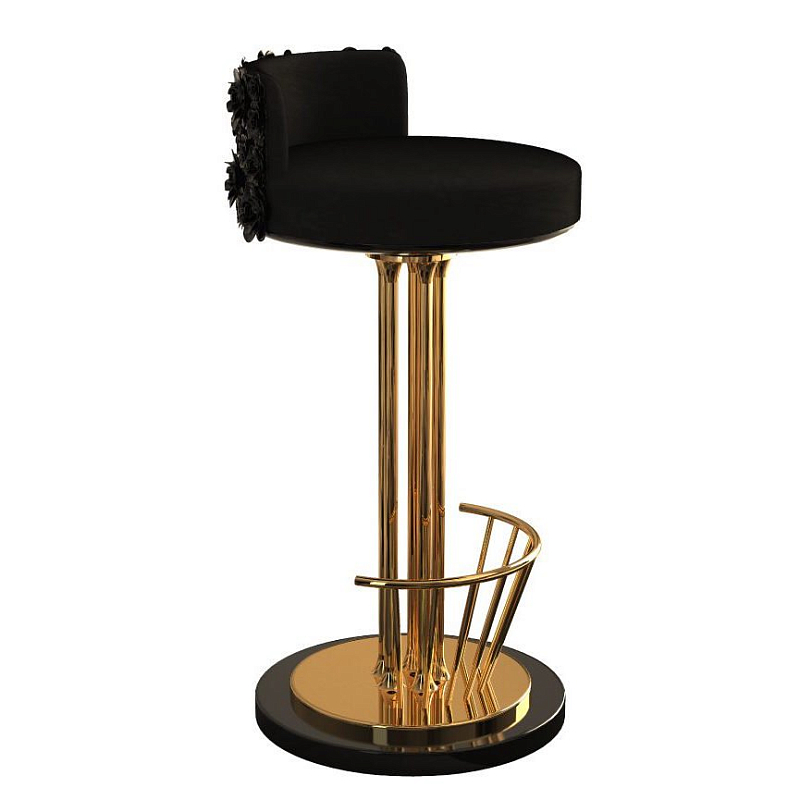 Барный стул Pilar Bar Stool Глянцевое золото Черный Барный стул Pilar Bar Stool Глянцевое золото Черный в Твери | Loft Concept