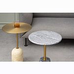 Кофейный столик круглый из мрамора серый Reliable Foundation варинант исполнения - 1 | Loft Concept в Твери