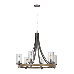 Люстра с цилиндрическим плафонами из толстого волнистого стекла в индустриальном стиле Feiss варинант исполнения - 8 | Loft Concept в Твери