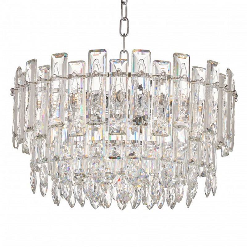 Круглая люстра с хрустальными подвесками на серебряном каркасе Gorgeous Crystal Light Хром Прозрачный Круглая люстра с хрустальными подвесками на серебряном каркасе Gorgeous Crystal Light Хром Прозрачный в Твери | Loft Concept