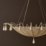 Люстра из деревянных бусин с подвесками в виде капель Wooden Beads варинант исполнения - 2 | Loft Concept в Твери