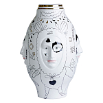 Ваза с декоративными лицами и графическими элементами в виде сердец и символов Faces of Imagination варинант исполнения - 1 | Loft Concept в Твери