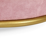 Банкетка круглая пыльно-розовый велюр на 4-х металлических ножках золотого цвета SANJAY варинант исполнения - 3 | Loft Concept в Твери