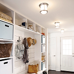 Потолочный светильник для ванных комнат со стеклянным плафоном и одной лампой Hinkley варинант исполнения - 4 | Loft Concept в Твери