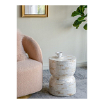 Приставной столик с мозаичным рисунком из раковин устриц Bone Inlay варинант исполнения - 6 | Loft Concept в Твери