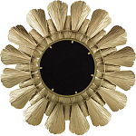 Зеркало круглое настенное в металлической раме Sunny Golden Petals варинант исполнения - 4 | Loft Concept в Твери