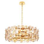 Люстра круглая золотого цвета с круглыми хрустальным элементами Solyria варинант исполнения - 1 | Loft Concept в Твери