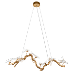 Люстра подвесная линейная с прозрачными стеклянными птичками на ветвях Serip Voa варинант исполнения - 2 | Loft Concept в Твери