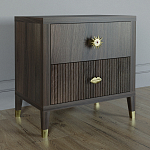 Тумба прикроватная с двумя ящиками Elsa Dreams Walnut варинант исполнения - 1 | Loft Concept в Твери