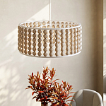 Люстра в форме цилиндра с вставками из деревянных бусин Wooden Beads варинант исполнения - 6 | Loft Concept в Твери