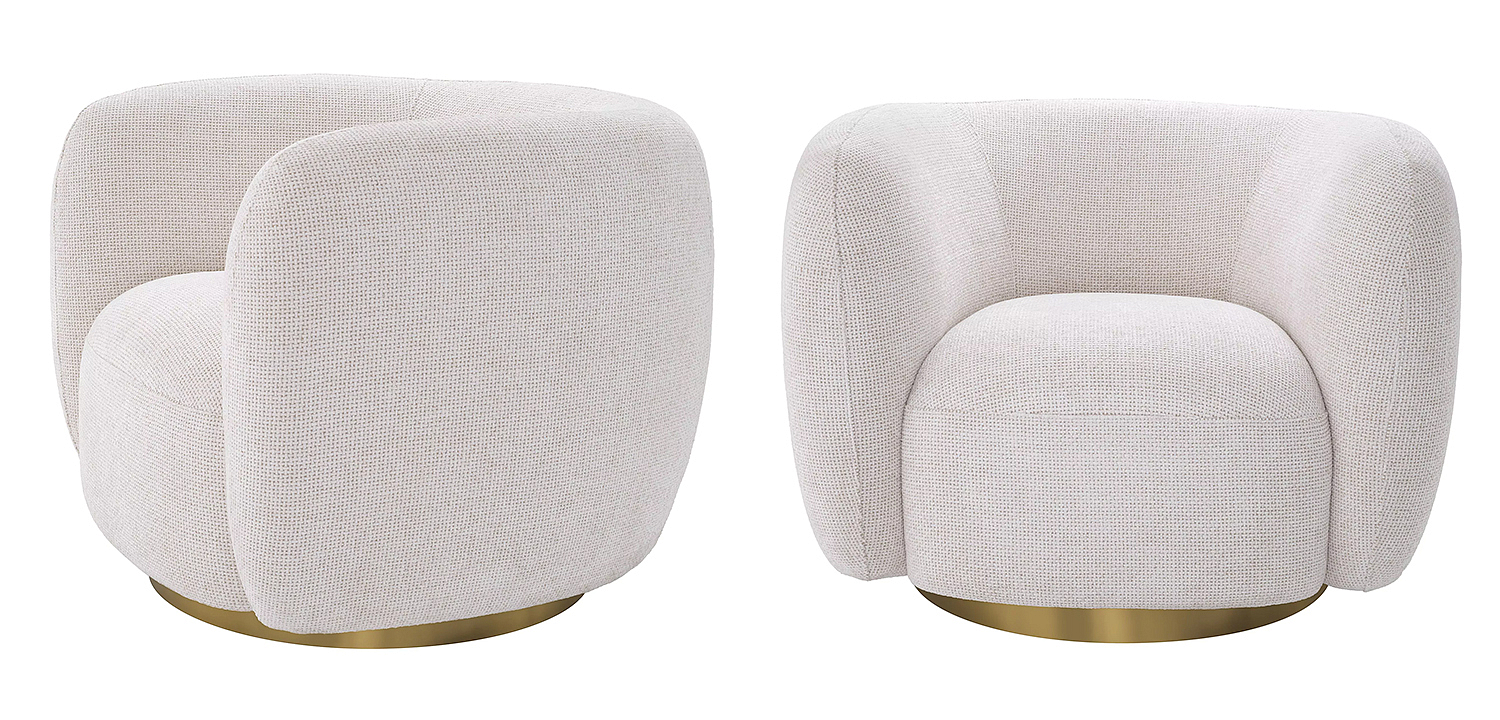 Кресло Eichholtz Swivel Chair Roxy Молочный Латунь Кресло Eichholtz Swivel Chair Roxy Молочный Латунь - Loft-Concept в Твери
