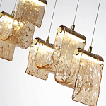 Подвесной светильник линейный с плафонами волнистой формы из фактурного стекла Big Wave варинант исполнения - 10 | Loft Concept в Твери