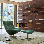 Кресло вращающееся с подставкой для ног зеленое Verdante варинант исполнения - 5 | Loft Concept в Твери