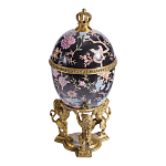 Шкатулка в форме яйца на величественных львах из фарфора с бронзовыми элементами Eden Garden варинант исполнения - 3 | Loft Concept в Твери