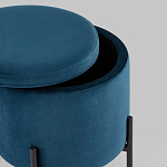 Синий пуф на черных ножках SANJAY варинант исполнения - 3 | Loft Concept в Твери