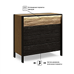 Комод 4 ящика с подсветкой на рельефном фасаде Warm Industrial варинант исполнения - 8 | Loft Concept в Твери