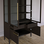 Витрина Primo со стеклянными фасадами и буфетом шпон Темный орех варинант исполнения - 5 | Loft Concept в Твери