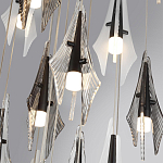 Люстра каскадная с 24-мя рельефными прозрачными плафонами в форме лепестков Glass Pod  варинант исполнения - 6 | Loft Concept в Твери