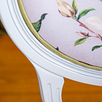 Стул светло-серый из натурального бука с изображением птиц и цветов Blooming Red Birds варинант исполнения - 2 | Loft Concept в Твери