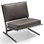 Дизайнерское кресло без подлокотников кожаное на металлическом каркасе PAULA Armchair варинант исполнения - 1 | Loft Concept в Твери