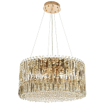 Круглая люстра с металлическими и хрустальными подвесками Bonnay Crystal Chandelier варинант исполнения - 6 | Loft Concept в Твери