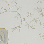 Обои ручная роспись Summer Night Blossom Colourway SC-122 on Bleached white dyed silk варинант исполнения - 2 | Loft Concept в Твери