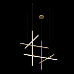 Люстра с 6-ю  пересекающимися цилиндрическими плафонами на тонких тросах Trumpet tube варинант исполнения - 3 | Loft Concept в Твери