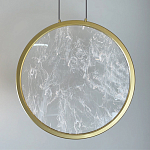 Светодиодный подвесной светильник круглой формы с металлической рамой золотого цвета Marble Glow 47 варинант исполнения - 3 | Loft Concept в Твери
