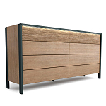 Комод 8 ящиков с подсветкой на рельефном фасаде Warm Industrial варинант исполнения - 5 | Loft Concept в Твери