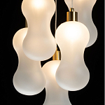 Люстра с 5-ю матовыми белыми стеклянными плафонами волнообразной формы Lucid Rain  варинант исполнения - 5 | Loft Concept в Твери